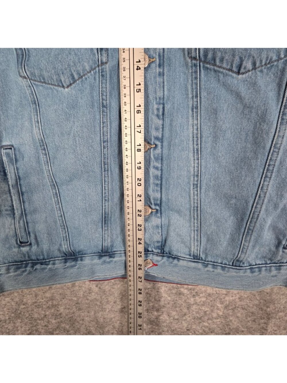 Tommy Hilfiger Jeans Women's Button Up Trucker Denim Jacket Blue  L Colorblock - Picture 5 of 9